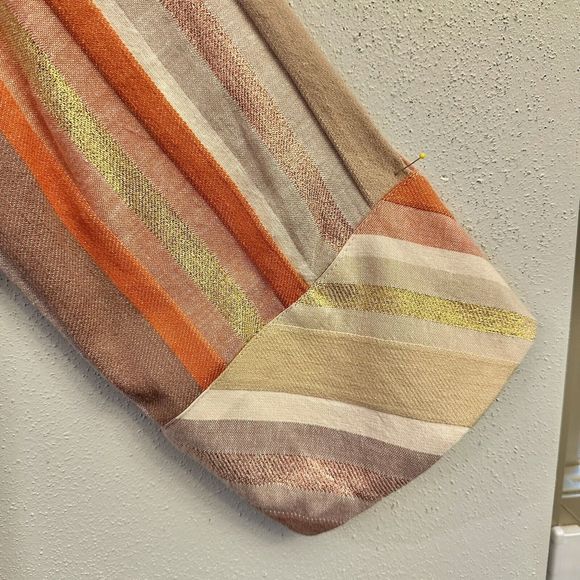 Soft Surroundings Maddalena‎ Metallic Striped Button Down Shirt in Size XL - Picture 8 of 16